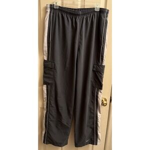 Vintage Nike Track Pants Mens XL Gray Cargo Wide Leg Baggy Y2K Lined